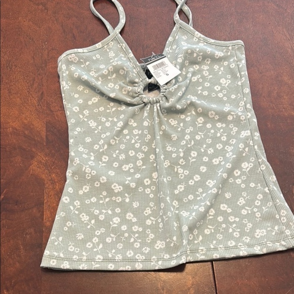 Floral Print Women's Top in Gray